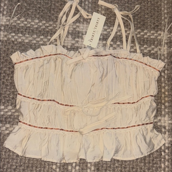 thirty/thirty Tops - Ivory Women's Crop Top